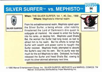 1990 Impel Marvel Universe #96 Silver Surfer vs. Mephisto Back