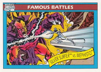 1990 Impel Marvel Universe #96 Silver Surfer vs. Mephisto Front