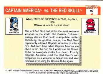 1990 Impel Marvel Universe #97 Captain America vs. The Red Skull Back