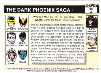 1990 Impel Marvel Universe #98 The Dark Phoenix Saga Back