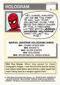 1990 Impel Marvel Universe - Holograms #MH2 Magneto Back