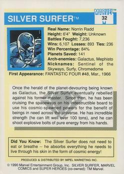 1990 Impel Marvel Universe - Promos #32 Silver Surfer Back