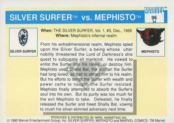 1990 Impel Marvel Universe - Promos #96 Silver Surfer vs. Mephisto Back