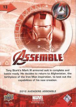 2012 Upper Deck Avengers Assemble #13 Iron Man Back