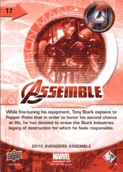 2012 Upper Deck Avengers Assemble #17 Iron Man Back