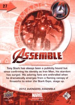 2012 Upper Deck Avengers Assemble #27 Iron Man 2 Back