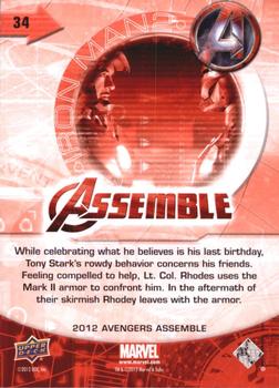 2012 Upper Deck Avengers Assemble #34 Iron Man 2 Back