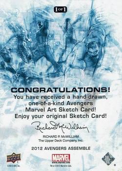 2012 Upper Deck Avengers Assemble - Sketch Artists #NNO Jonathan Racimo Back