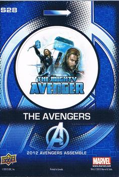 2012 Upper Deck Avengers Assemble - Stickers #S28 Thor Back