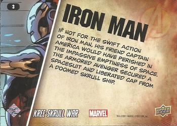2011 Upper Deck The Avengers: Kree-Skrull War - Characters #3 Iron Man Back