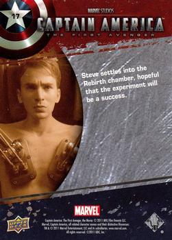 2011 Upper Deck Captain America The First Avenger #17 Steve settles into the Rebirth chamber, hopefu Back