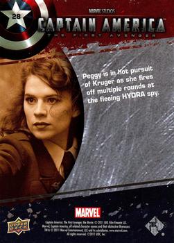 2011 Upper Deck Captain America The First Avenger #28 Peggy is in hot pursuit of Kruger as she fires Back