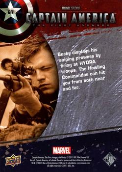 2011 Upper Deck Captain America The First Avenger #67 Bucky displays his sniping prowess by firing a Back