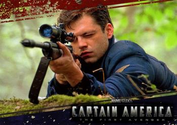 2011 Upper Deck Captain America The First Avenger #67 Bucky displays his sniping prowess by firing a Front