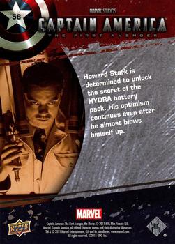 2011 Upper Deck Captain America The First Avenger #58 Howard Stark is determined to unlock the secre Back