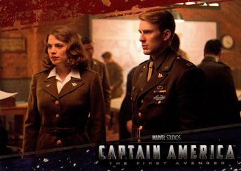 2011 Upper Deck Captain America The First Avenger #60 Peggy and Steve listen in as they develop a pl Front