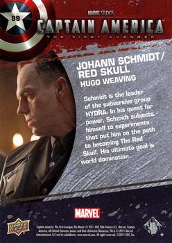 2011 Upper Deck Captain America The First Avenger #89 Johann Schmidt/Red Skull: Hugo Weaving Back
