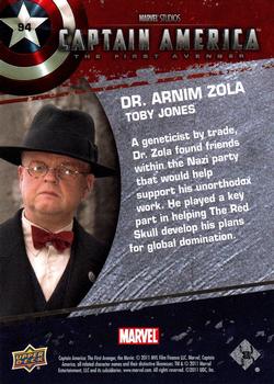 2011 Upper Deck Captain America The First Avenger #94 Dr. Arnim Zola: Toby Jones Back