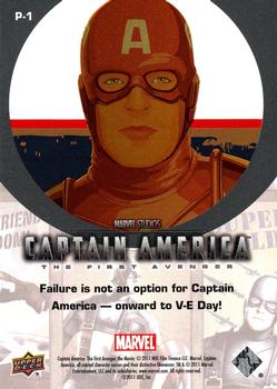 2011 Upper Deck Captain America The First Avenger - Poster Series #P-1 Captain America Back