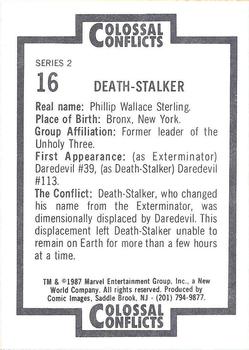 1987 Comic Images Marvel Universe II Colossal Conflicts #16 Death-Stalker Back