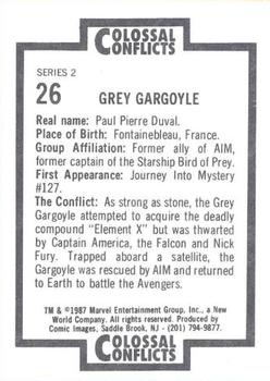 1987 Comic Images Marvel Universe II Colossal Conflicts #26 Grey Gargoyle Back