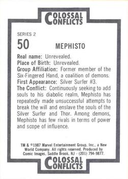 1987 Comic Images Marvel Universe II Colossal Conflicts #50 Mephisto Back