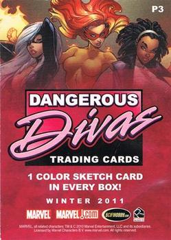 2011 Rittenhouse Marvel: Dangerous Divas - Promo #P3 Marvel Heroes and Villains Back