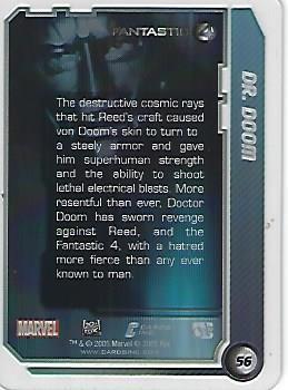 2005 Cards Inc. Fantastic Four Movie Celz #56 Dr. Doom Back