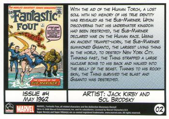 2008 Rittenhouse Fantastic Four Archives #02 Issue #4 - May 1962 Back