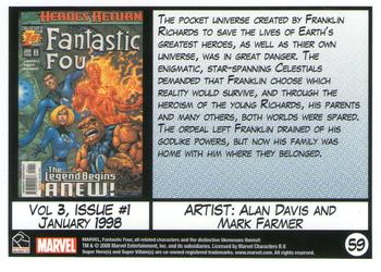 2008 Rittenhouse Fantastic Four Archives #59 Vol 3, Issue #1 - January 1998 Back