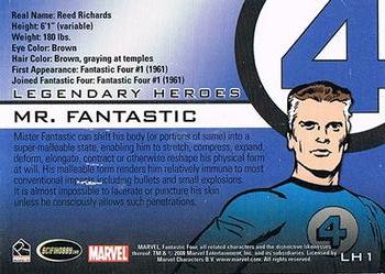 2008 Rittenhouse Fantastic Four Archives - Legendary Heroes #LH1 Mr. Fantastic Back