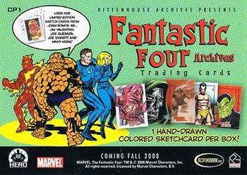 2008 Rittenhouse Fantastic Four Archives - Promos #CP1 Fantastic Four Back