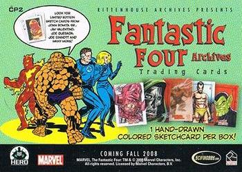 2008 Rittenhouse Fantastic Four Archives - Promos #CP2 Fantastic Four Back