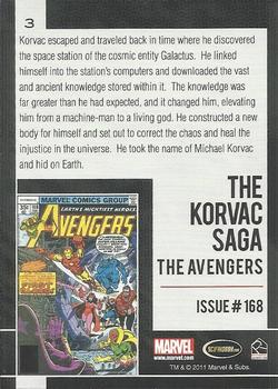 2011 Rittenhouse Marvel Universe #3 The Avengers - Issue #168 Back