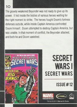 2011 Rittenhouse Marvel Universe #10 Secret Wars - Issue #12 Back