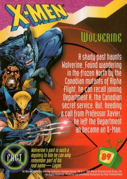 1995 Fleer Fox Kids Network #89 Wolverine Back