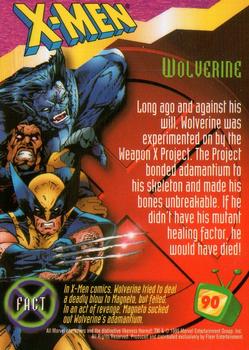 1995 Fleer Fox Kids Network #90 Wolverine Back