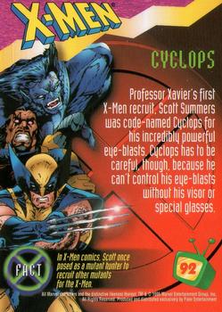 1995 Fleer Fox Kids Network #92 Cyclops Back