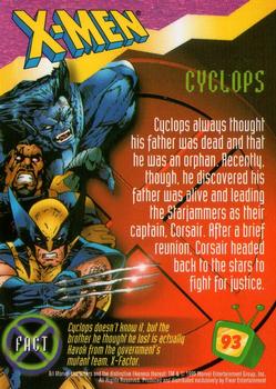 1995 Fleer Fox Kids Network #93 Cyclops Back