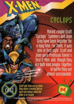 1995 Fleer Fox Kids Network #94 Cyclops Back