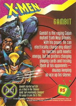 1995 Fleer Fox Kids Network #95 Gambit Back