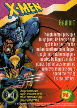 1995 Fleer Fox Kids Network #96 Gambit Back
