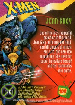 1995 Fleer Fox Kids Network #100 Jean Grey Back