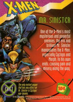1995 Fleer Fox Kids Network #104 Mr. Sinister Back