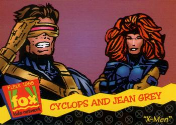 1995 Fleer Fox Kids Network #110 Cyclops and Jean Grey Front