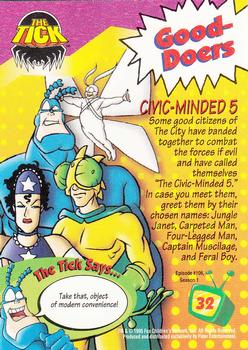 1995 Ultra Fox Kids Network #32 Civic-Minded 5 Back