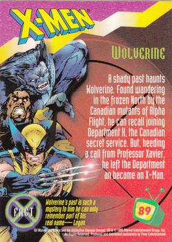 1995 Ultra Fox Kids Network #89 Wolverine Back