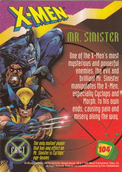 1995 Ultra Fox Kids Network #104 Mr. Sinister Back