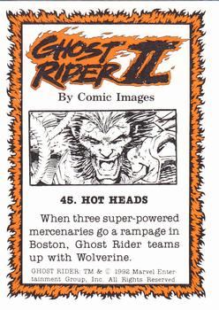 1992 Comic Images Ghost Rider II #45 Hot Heads Back