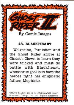 1992 Comic Images Ghost Rider II #48 Blackheart Back